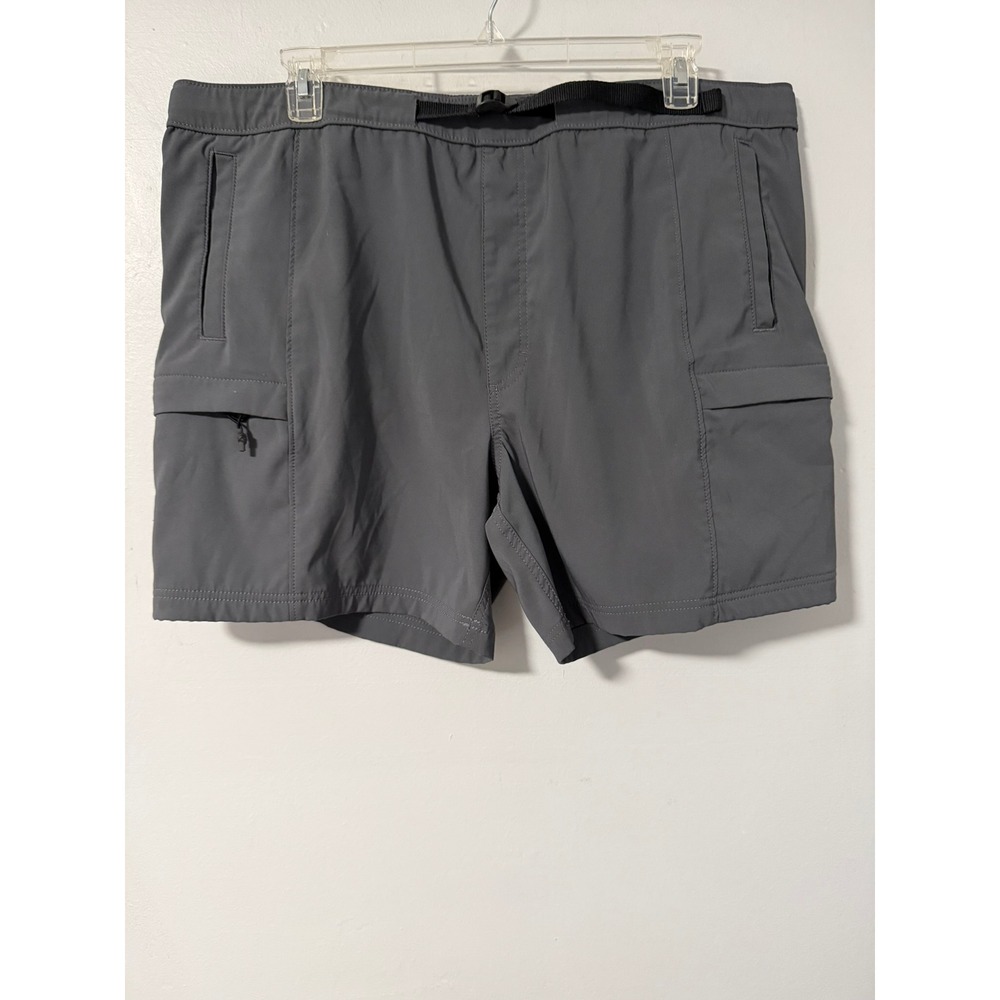 Lake & Trail Hiking Shorts Mens XXL Gray Stretch‎ Belted Cargo Outdoor